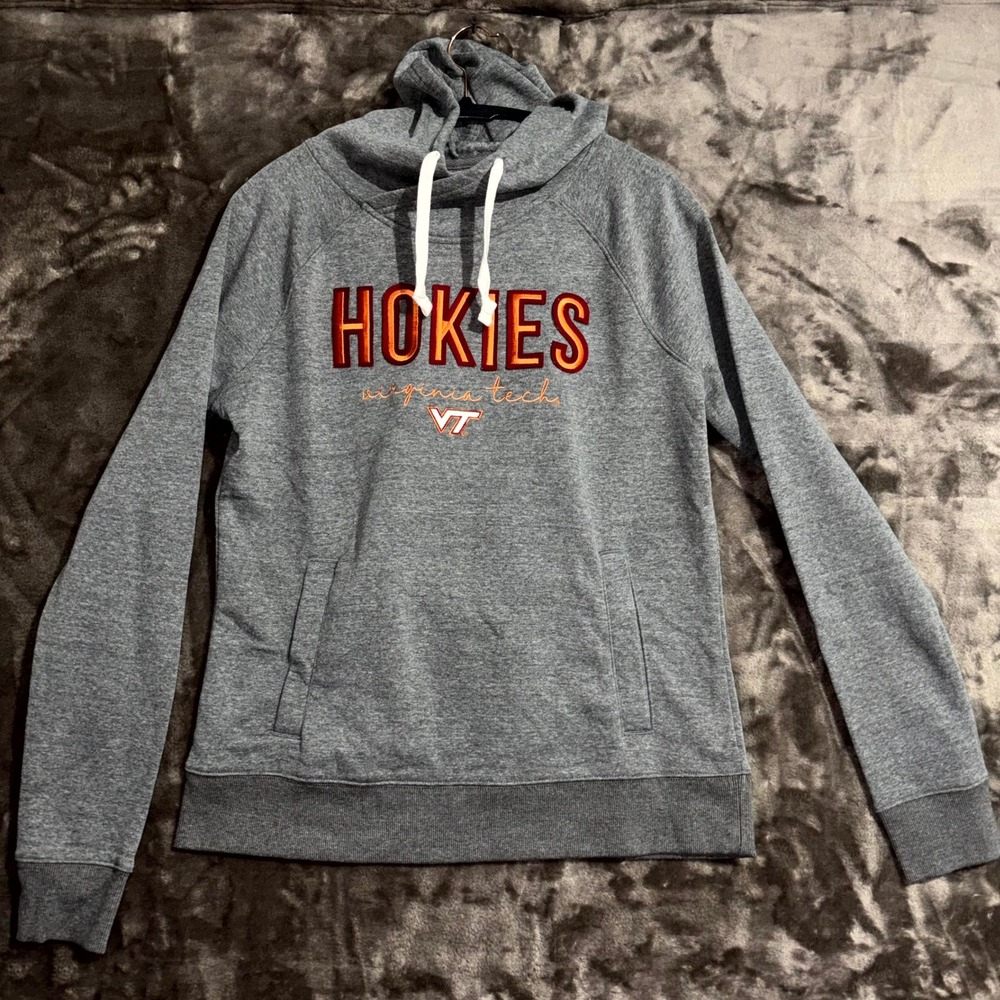 Virginia Tech Hokies Hoodie Mens Medium Gray‎ Captivating Football Team NCAA
